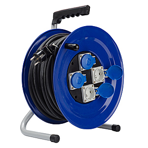 Удлинитель 40 метров, У1С-4-40 ip44, 4гнезда с заземлением. катушка металлическая 300мм, 16 А КГ3х2,