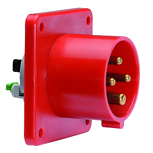 Вилка встраиваемая 16А 4п(3P+Е) 6ч, 400В, IP44 фланец 75х75, крепление 60х60 мм Quick-Connect Bals 2