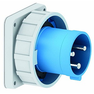 Вилка встраиваемая 63A 3п(2P+PE) 6ч, 230В, IP67 фланец 110х106 Bals 2835