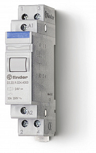 Контактор модульный 2NO 20А контакты AgSnO2 230В АС ширина 17.5мм IP20 222282304000   / 22.22.8.230.