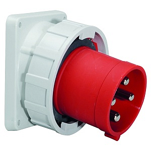 Вилка встраиваемая наклонная 125А 4п(3P+PE) 6ч, 400В, IP67 фланец 130х120 Bals 2740