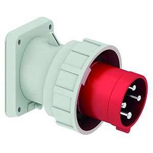 Вилка встраиваемая наклонная 63А 4п(3P+PE) 6ч, 400В, IP67 фланец 107х100  Bals 27011