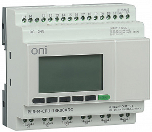 Микро программируемый логический контроллер PLR-M. CPU DI12/DO06(R) 24В DC ONI PLR-M-CPU-18R00ADC ON