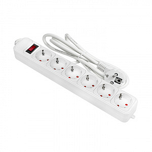 Сетевой фильтр "Блокбастер XL" 6 розеток 1,8 метров 16А/3,2кВт с выключателем с заземлением ПВС 3х1 