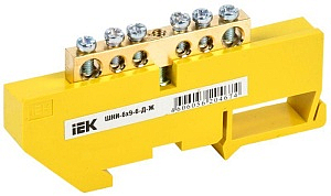 Шина PE "земля" на DIN-изол ШНИ-6х9-6-Д-Ж IEK