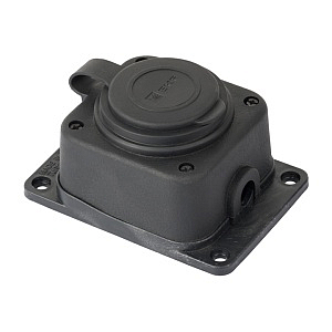 Розетка  настенная 16F ШЗ44 230D 2Р+РЕ с защ. крышкой каучук Basic