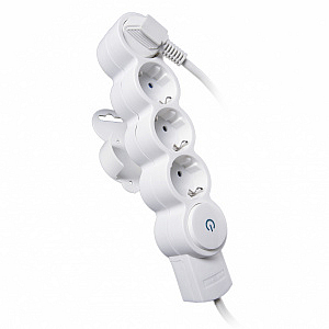 Удлинитель 4 гнезда/розетки 5 метров с/з 10А ПВС 3x0,75 со шторками с выключателем (32015 1) Duwi Qu