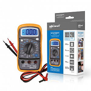 Мультиметр цифровой c противоударным изолирующим чехлом и подсветкой M830L, PROFI, color box, duwi 2