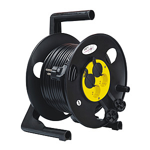 Удлинитель 50 метров, У1С-4-50, 4гнезда с заземлением. катушка пластиковая, IP44, ПВС 3*2,5, 3500Вт,