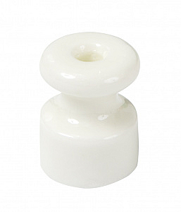 Ретро изолятор фарфоровый для наружного монтажа витой электропроводки D18,5х24мм белый GE70025-01 ТМ