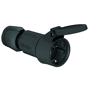 Розетка кабельная Schuko 16A 3п(2P+E) 250В, IP54 черный MULTI-GRIP Bals 7488