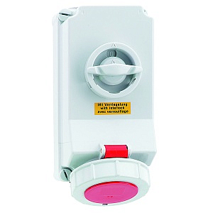 Розетка настенная с блокировкой 32A 4п, 3ч, 380-440В, IP67 Quick-Connect Bals 16050 (реф)