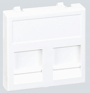 Адаптер информационной розетки Connect белый 2ХRJ45 CJ545U, CJ546U со шторками, 45х45ммKB76-9 Simon