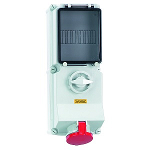 Розетка настенная с выкл + окно 16А 5п(3P+N+PE) 6ч, 400В, IP44 Bals 17163