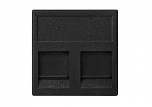 Simon Connect графит Адаптер информационной розетки 2ХRJ45 CJ545U, CJ546U со шторками 45х45ммKB76-14